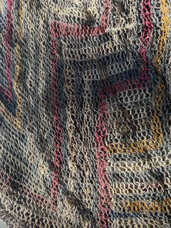 Bilum Natural Bark Weave - Natural, Grey, Purple, Mustard Large